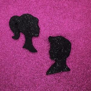 Barbie & Ken Style Glitter Silhouette Wall Hanging